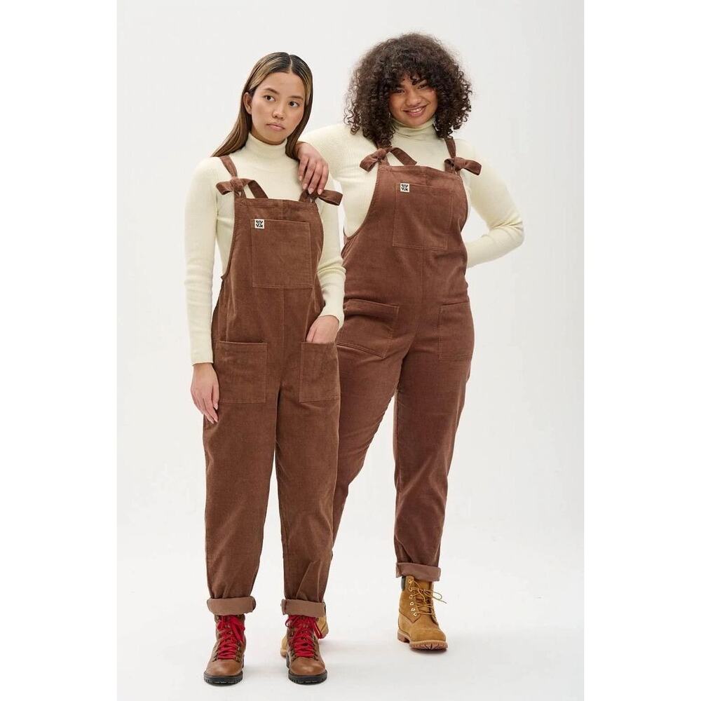 Lucy & Yak Original Corduroy Dungarees Overalls Organic Cotton Brown 6 Utility